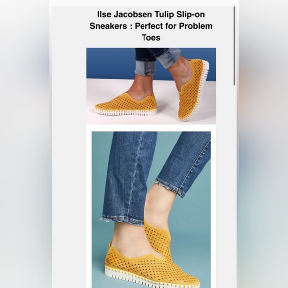 Ilse Jacobsen Golden Rod Perforated Tulip Slip-On Sneakers EU size 37 - Picture 10 of 10